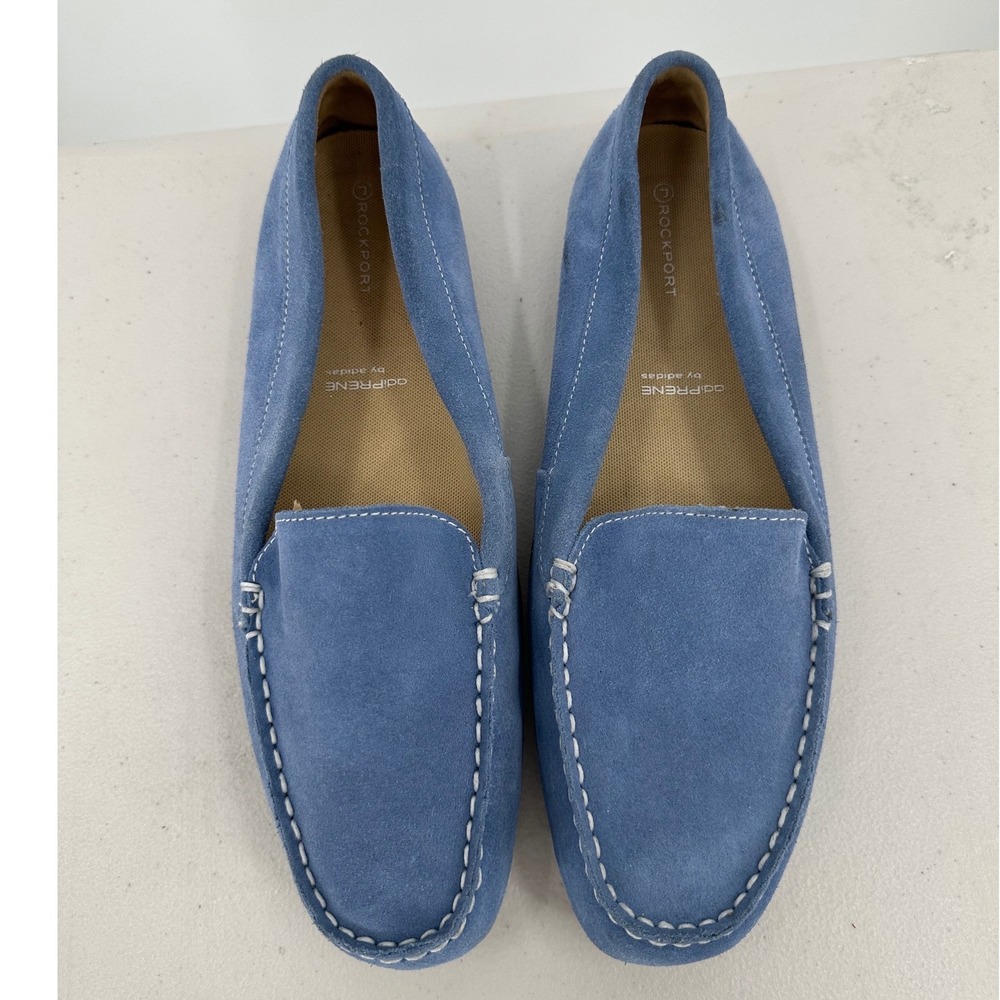 Rockport Blue Suede Loafers Women's 10 Adiprene by Adidas Driving Mocs K73772 - Picture 2 of 8